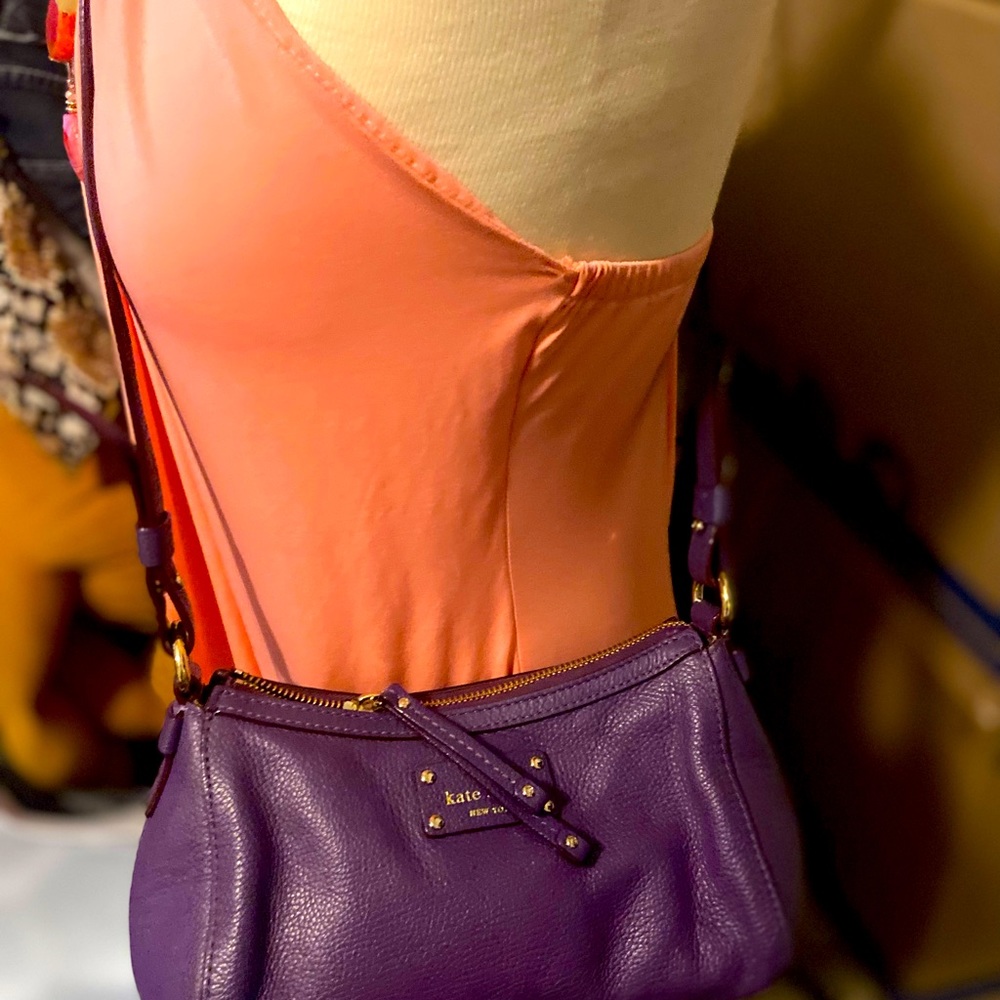 kate spade Purple Pebbled Leather Crossbody Bag